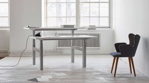 Duo desks with a blue chair