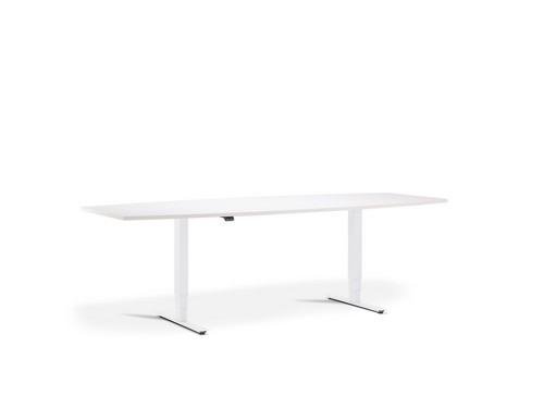 All White Advance Sit Stand Meeting Table