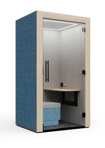 Clara Phone Booth with an upholstered exterior