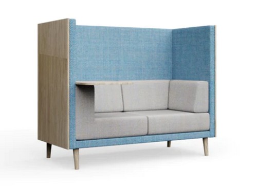 Lenny 2-seater with laminate cladding, and a laptop table