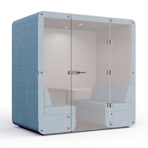 Four-seater Bob Meeting Pod with a glass door