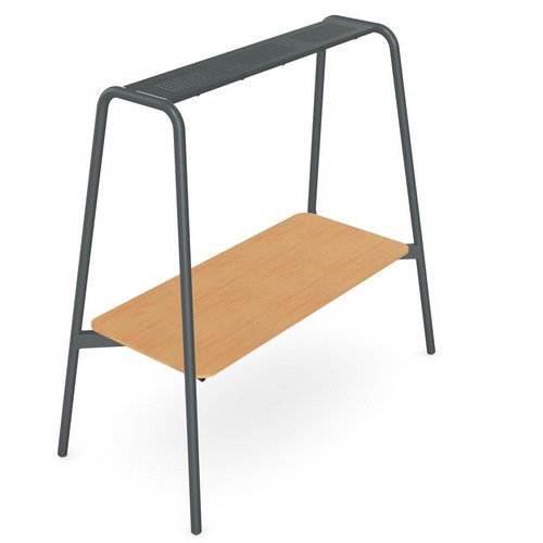 Kobel gantry meeting table in oak and light green