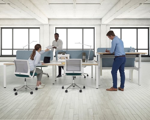Oblique bench desks