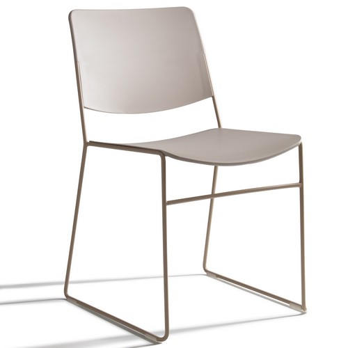 Stax 60 stacking chair grey beige