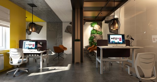 Duo desks in an office