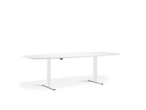 All White Advance Sit-Stand Meeting Table