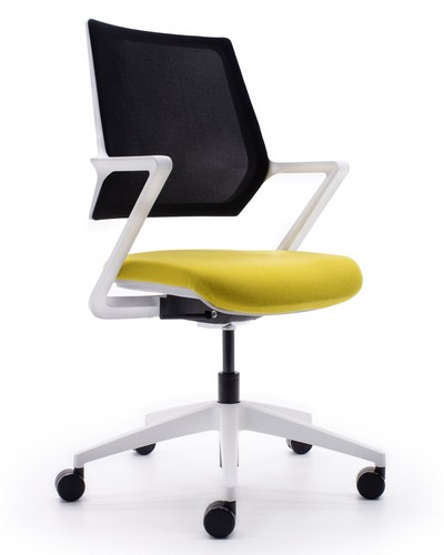 Hovva task chair white yellow