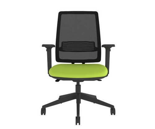 Axent mesh chair, lime green seat, front view