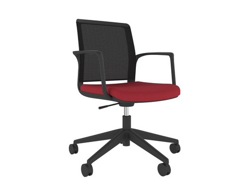 Rhuba Lite Task Chair, mesh back in red fabric