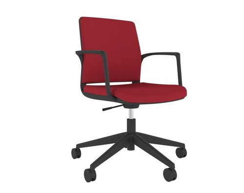 Rhuba Lite Task Chair, fully upholstered in red fabric