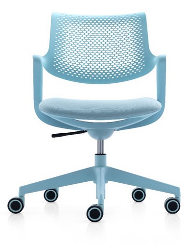 Emma Hybrid Task Chair in Light Blue