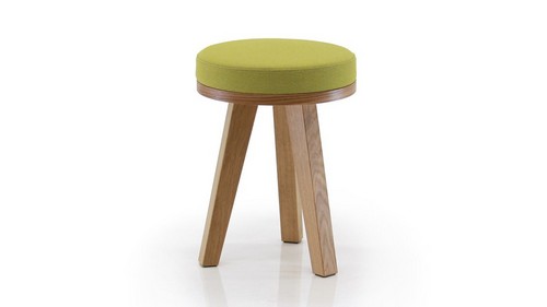 Martin low stool with oak show wood base board