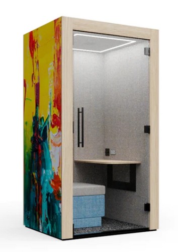 Clara Phone Booth with a printed exterior