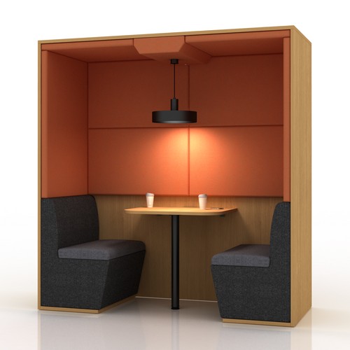 Condo 2-person meeting pod with a flat roof