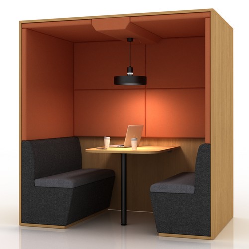 Condo 4-person meeting pod with a flat roof