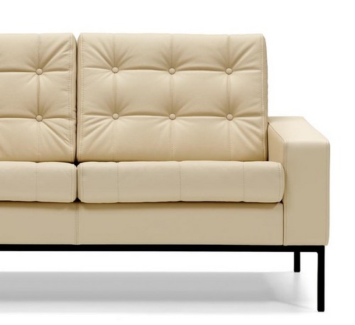 Abby Lounge sofa in ivory hide