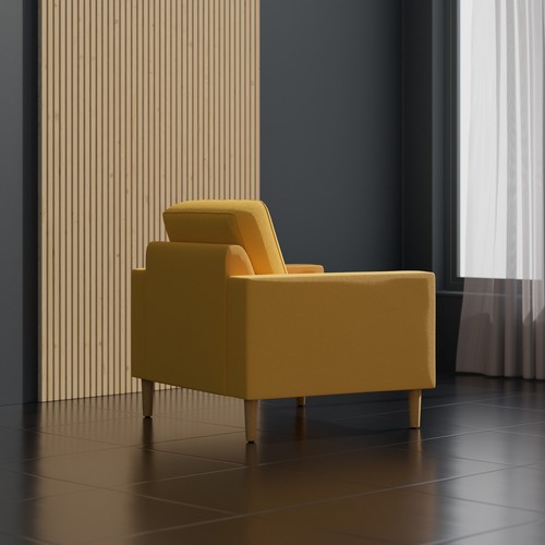 Target armchair in yellow fabric