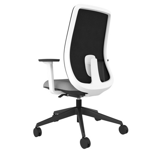 Echo Sustainable Task Chair| black mesh back | grey seat | white frame