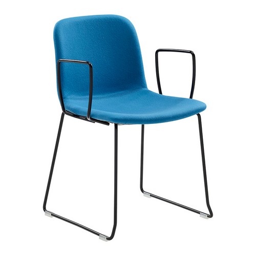 Bethan meeting chair | blue fabric | black frame