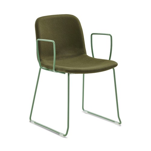 Bethan meeting chair | green fabric | green frame