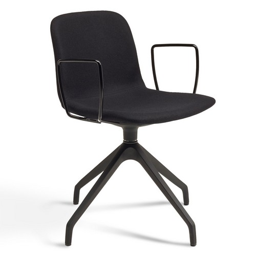 Bethan swivel meeting chair | black fabric | black base and arms