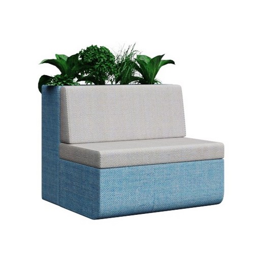 cedric planter | blue fabric 