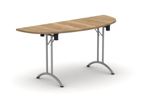 Rolo D-end Folding Table in Jura Oak