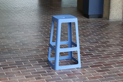 A Base High Stool in Violet Blue