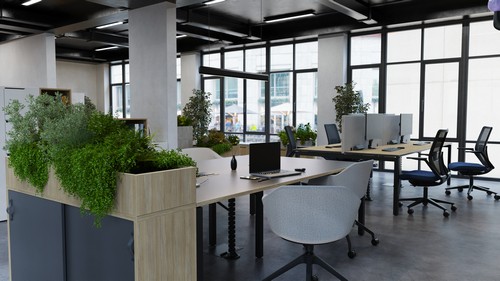 SYSTM back-to-back bench desking