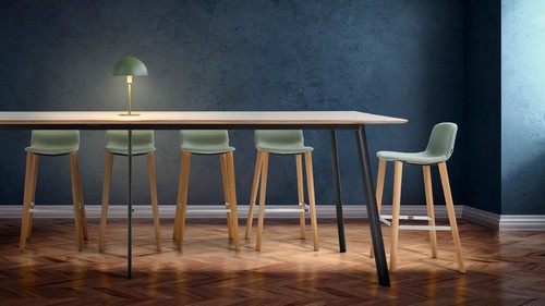 Fin High Meeting Table | Bethan Stools