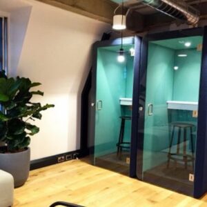 How do phone booths improve productivity in busy offices